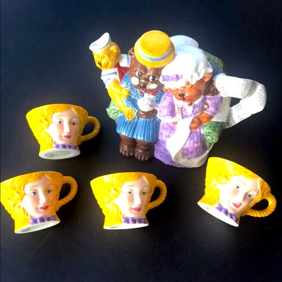Department 56 Goldilocks & bears tea set - Picture 1 of 12